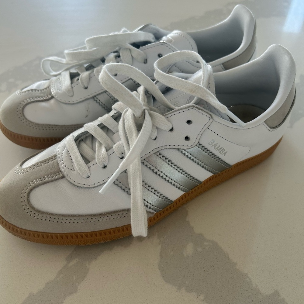 Adidas White and Gray Sneakers Classic Design